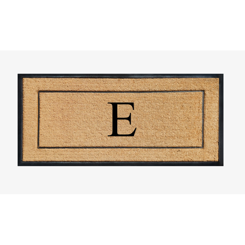 Ironton Natural Coir & Rubber Large Monogrammed Doormat, Thick Durable Entry Mats for Entrance Heavy Duty, Thin Profile, Long Lasting Front Door Mat - 30"x60"