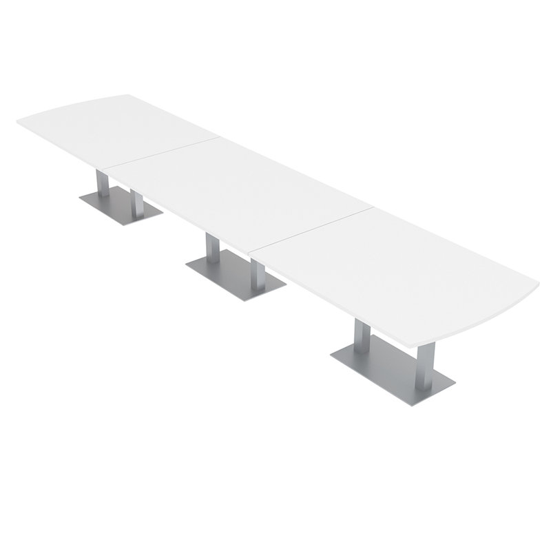 Table de conférence Pavert Arc, Argent argent, Blanc classique, H 30 po x l 216 po x P 48 po