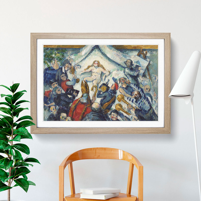 The Eternal Feminine by Paul Cezanne - Picture Frame Painting, 27cm H x 36cm W x 2cm D, Oak