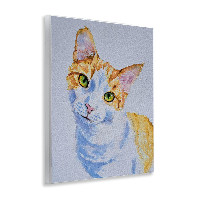 «Gazing Orange Cat Portrait», plaque murale par Tatiana Roberts