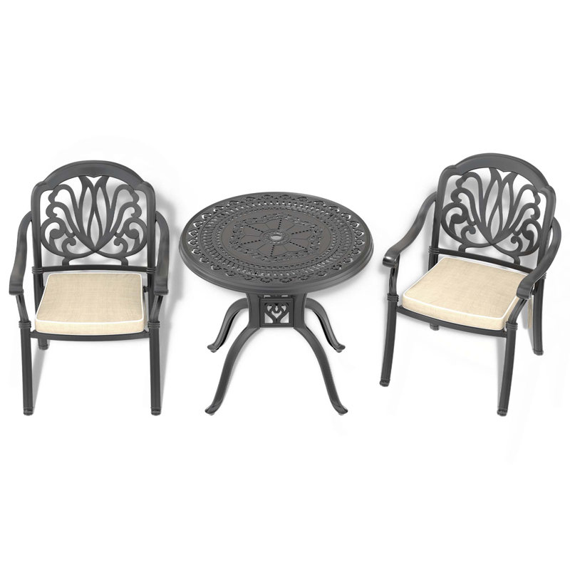Ensemble 3 pièces de mobilier de patio en aluminium coulé avec coussins Classic Classic