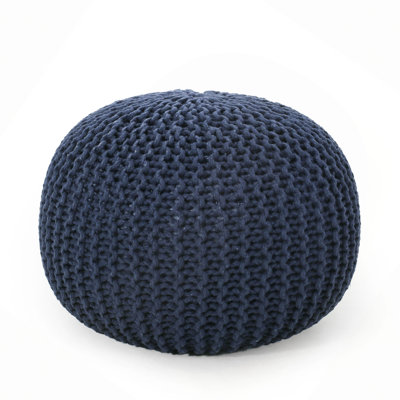 Bordeaux Knitted Cotton Round Pouf