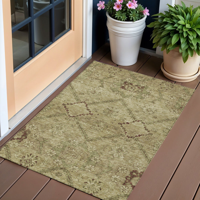 Tapis beige lavable intérieur / extérieur 3 pi x 5 pi