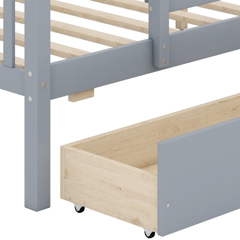 Massarelli Slat Bed, Full, Gray