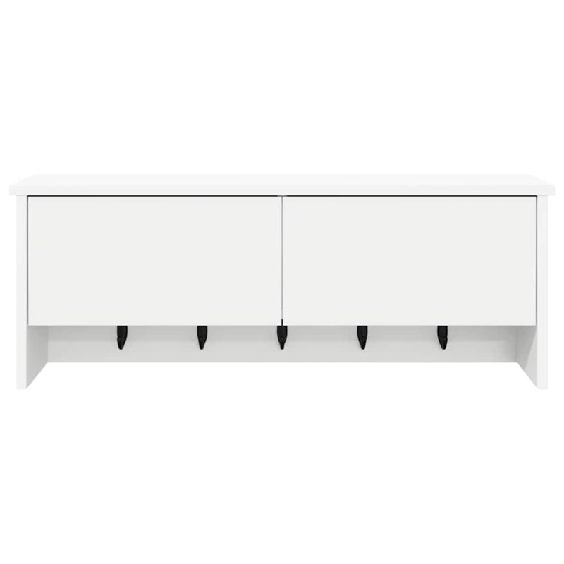 Wall-Mounted Coat Rack With Shelf 80 X 20 X 30 Cm, White