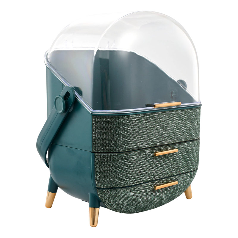 HIPS；Rhinestone Makeup Organiser, Green