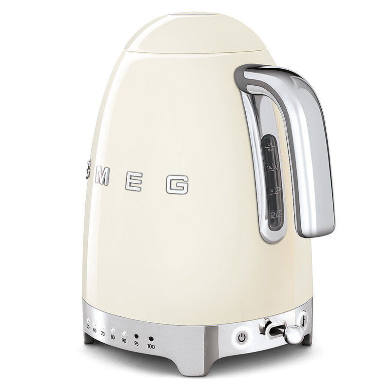 Smeg KLF04 50s Style Retro Variable Temperature Kettle, Cream