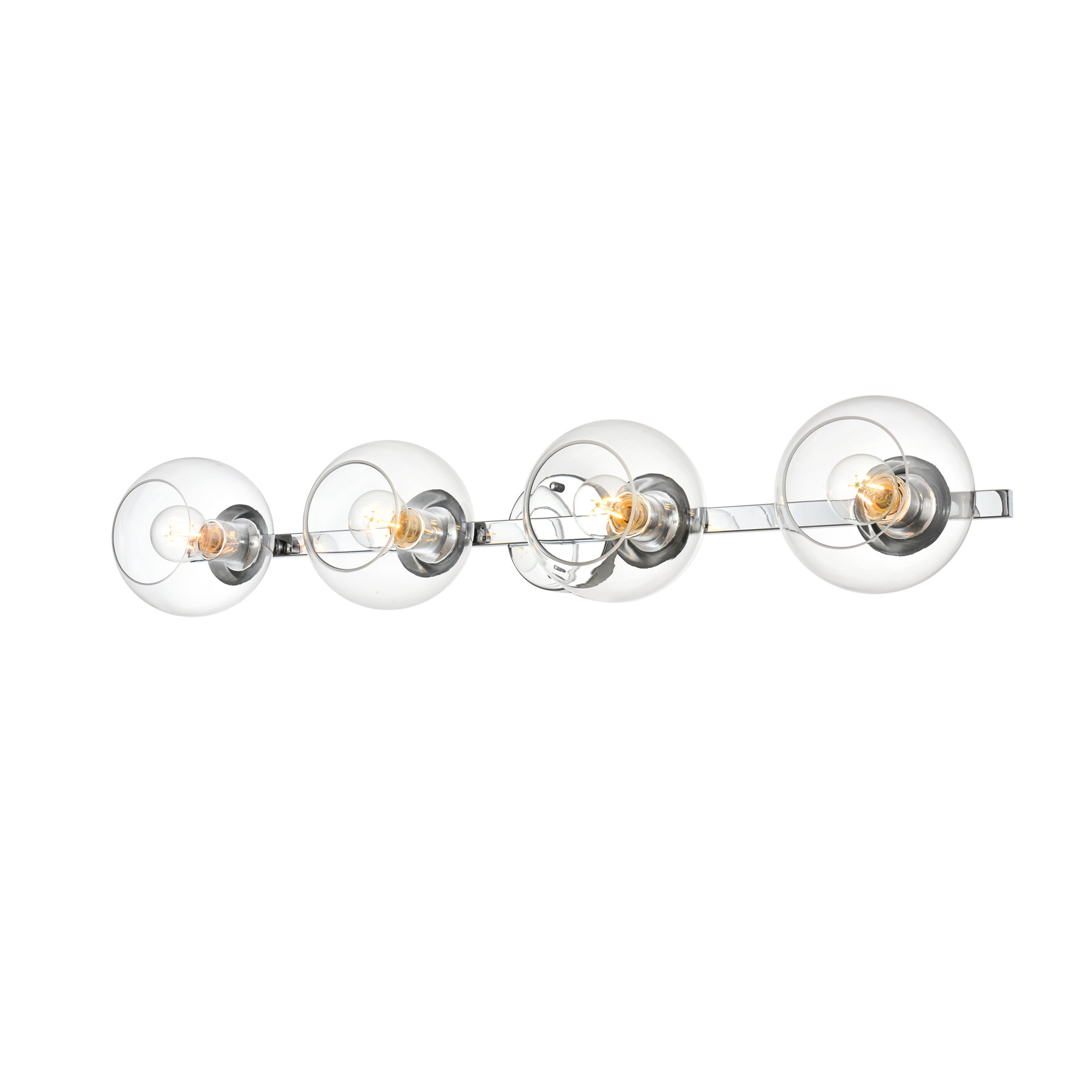 Nathalie 2 Light Glass Dimmable Armed Sconce, Chrome, 4 Lights, 7" H x 37" W x 37" D