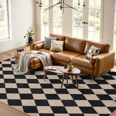 Vilena Herringbone Pattern Washable Area Rug - Chic Textured Design for Living Room, Bedroom, or Entryway Decor
