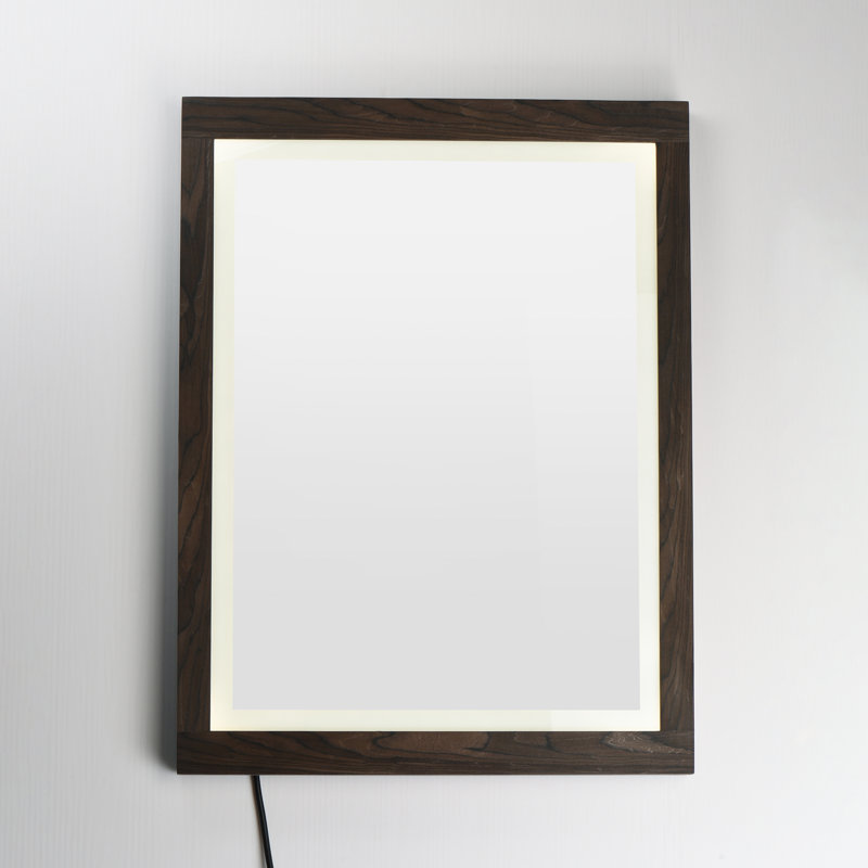 Sawyer-LED Mirror, 36" x 24", Brown