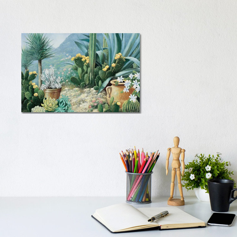 Cactus by Peter Motz - Wrapped Canvas Panoramic Painting, 20.32 cm H x 30.48 cm W