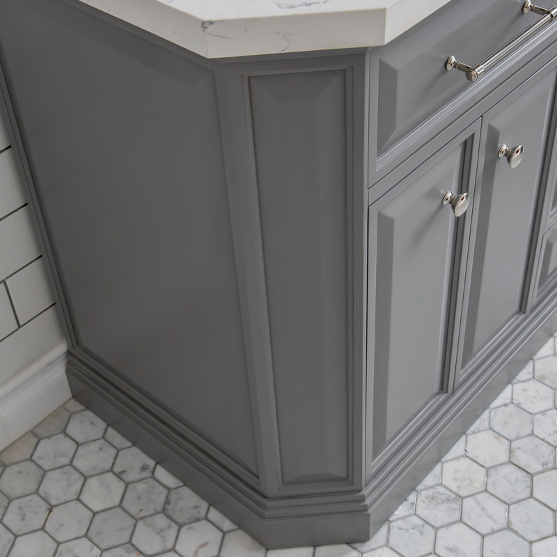 Palace 60'' W Double Vanity, Cashmere Gray, Polished Nickel