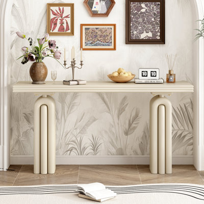 Console élégante et luxueuse en placage d'acacia