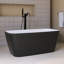 Baignoire de trempage autoportante 59 po en acrylique noir mat