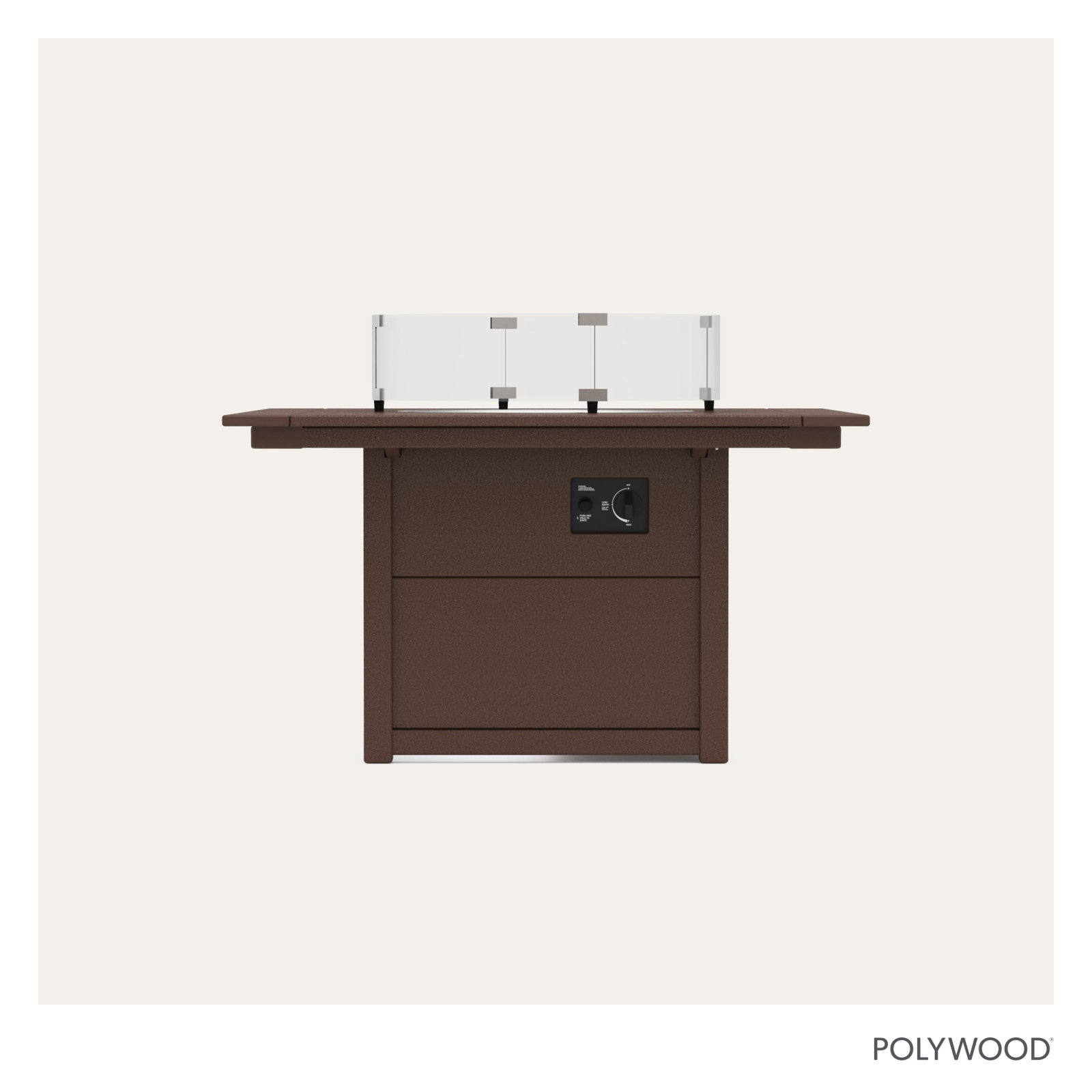 POLYWOOD® Square 42" Fire Pit Table, Mahogany