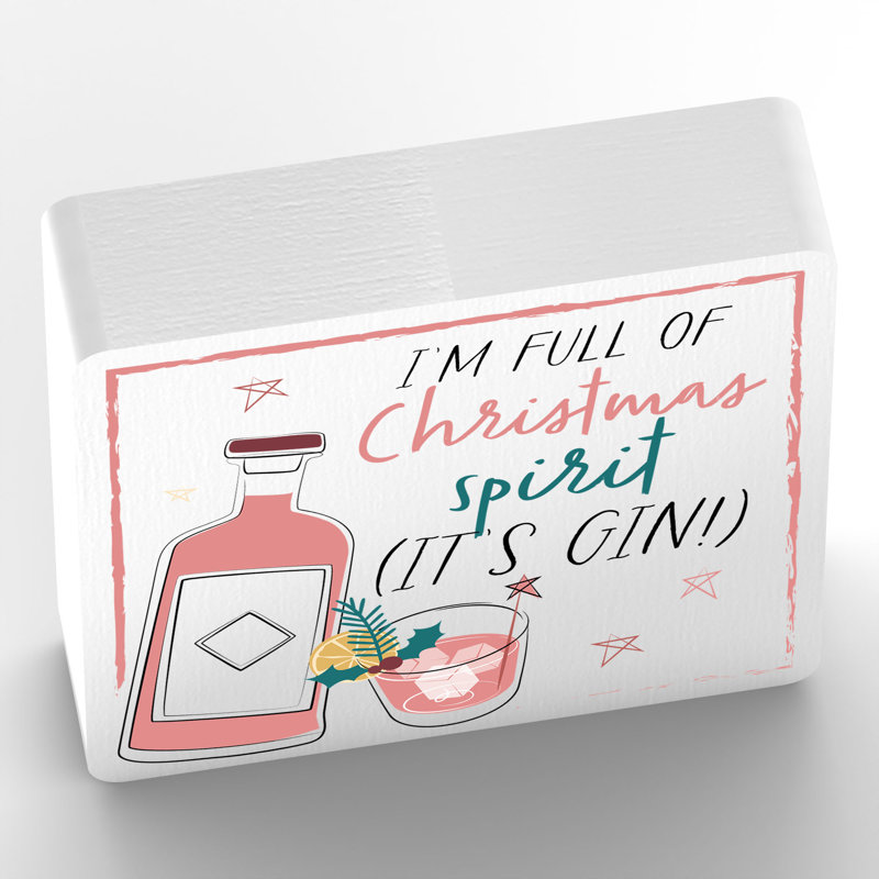 Alcohol Im Full of Christmas Spirit Square Ceramic Block