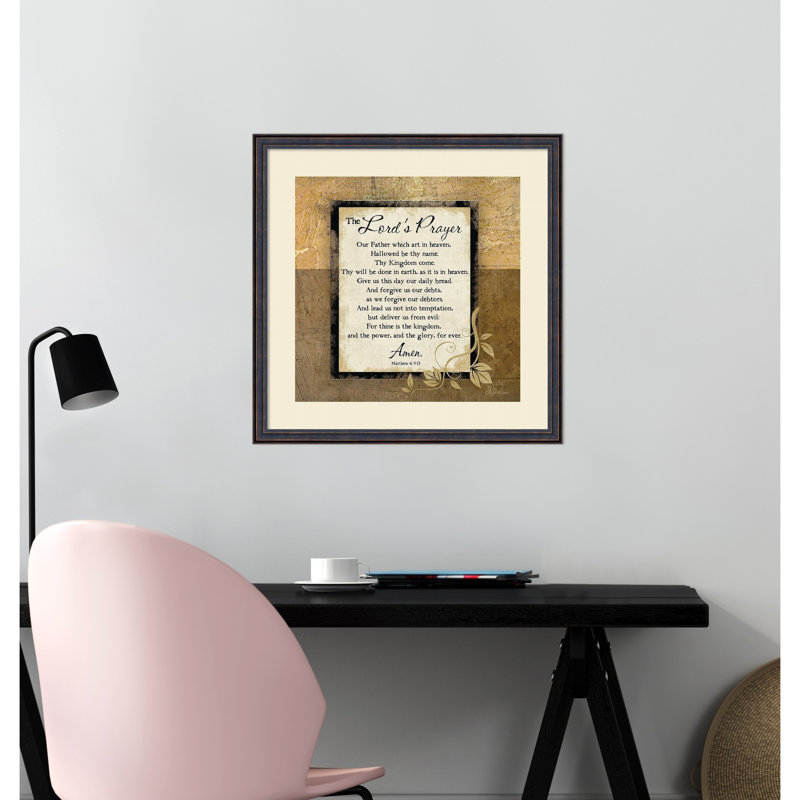 "The Lords Prayer", art textuel encadré