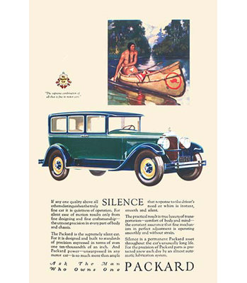 « the native packard », affiche rétro