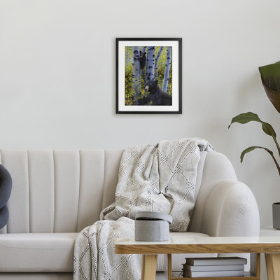 «Deux ours en automne», reproduction encadrée sous verre, conception de James Corwin