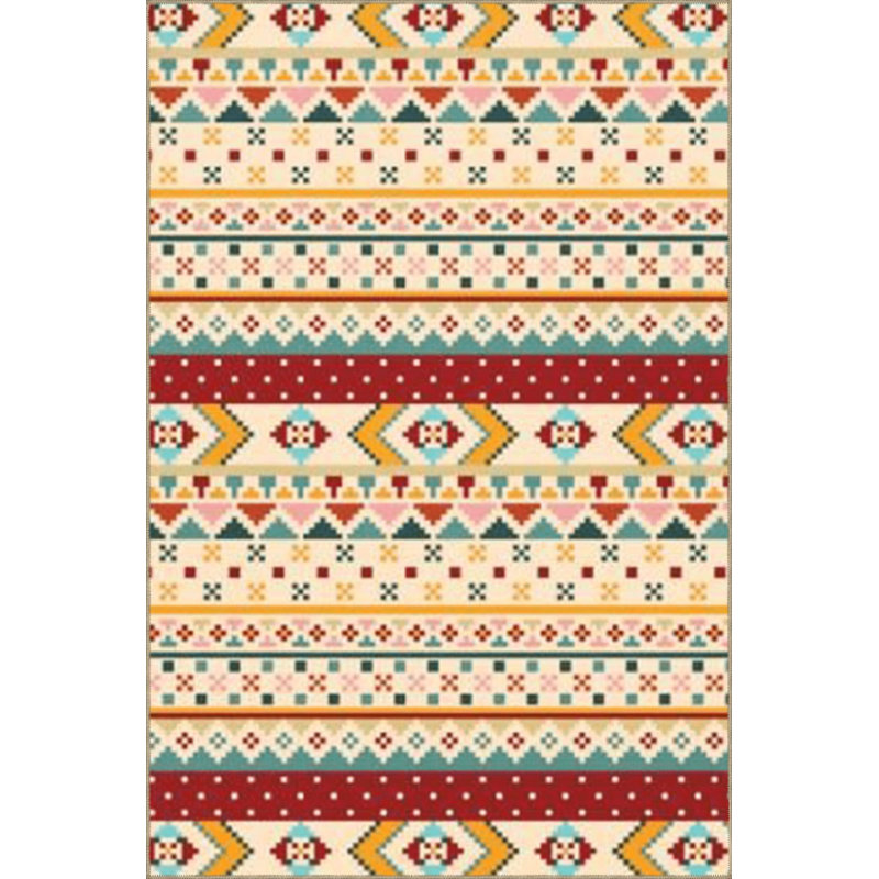 Tapis décoratif lavable à la machine beige, Carré 3 pi 3 po