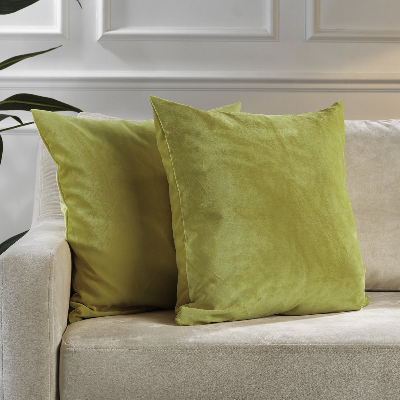 Housses de coussin rectangulaires en velours mat, 64 lime