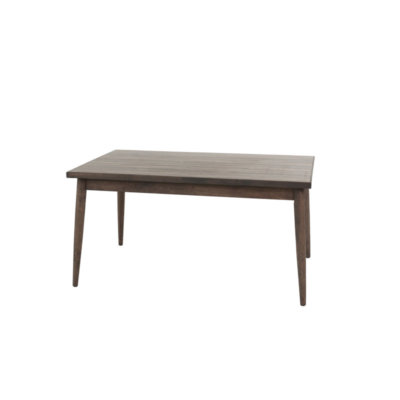 Table de salle à manger rectangulaire en bois massif et mélamine, fini noyer contemporain (1 pièce).