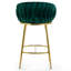 Tabouret de bar 26 po à hauteur de comptoir en velours pour îlot de cuisine avec dossier ondulé à la main (ensemble de 2), base et repose-pieds-1453975776-1453975783