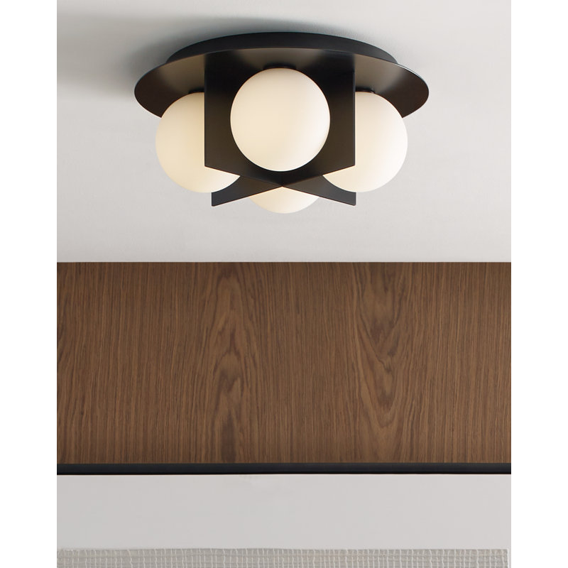 Orbel 4 - Light Flush Mount, Black, Yes