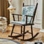 Chaise berçante en bois massif entièrement noyer