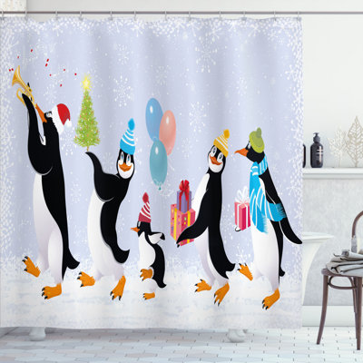 Shower Curtain with Hooks Included