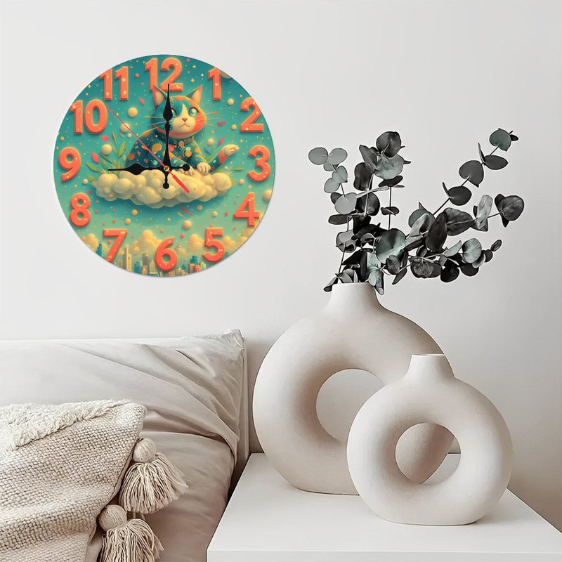 Horloge de chat, art mural