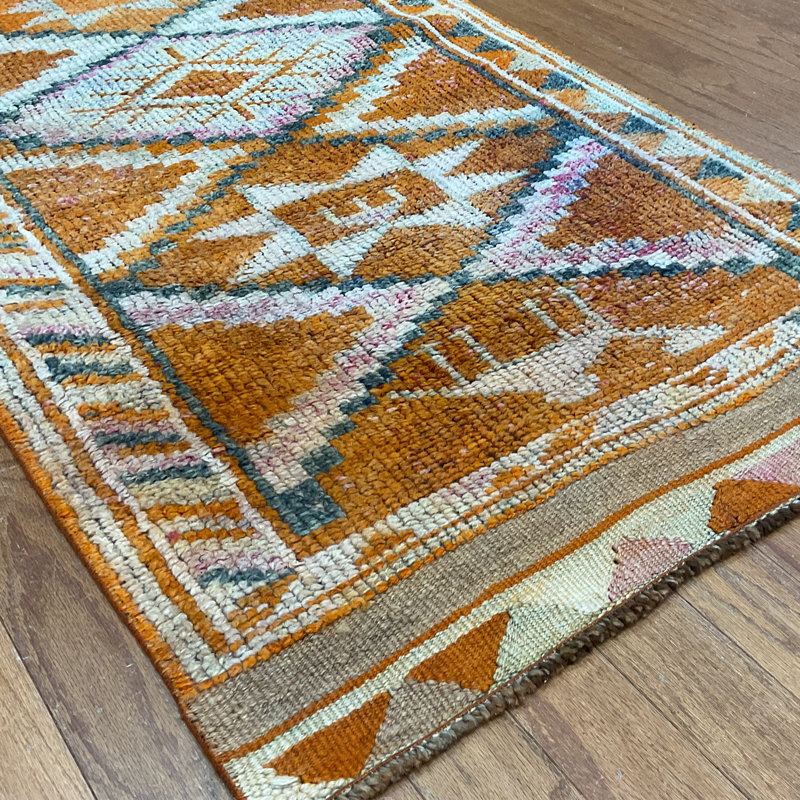  Handmade Turkish Oushak Wool Runner