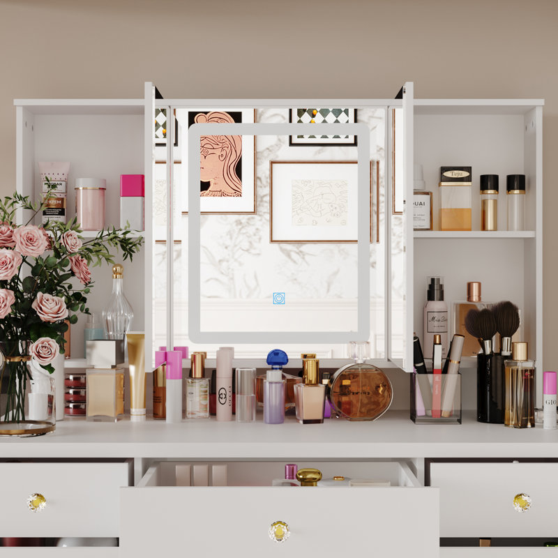 Meuble-lavabo à 3 tiroirs et 3 tiroirs avec lumières Bara