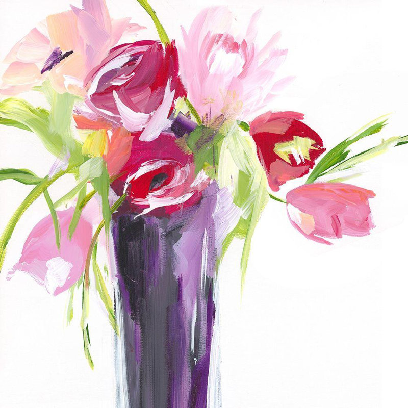 "Dakota Fields", galerie d'art sur toile tendue, "Bold Flowers I", H 28 po x l 28 po