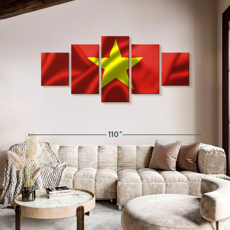 Drapeau du Vietnam, H 42 po x l 92 po