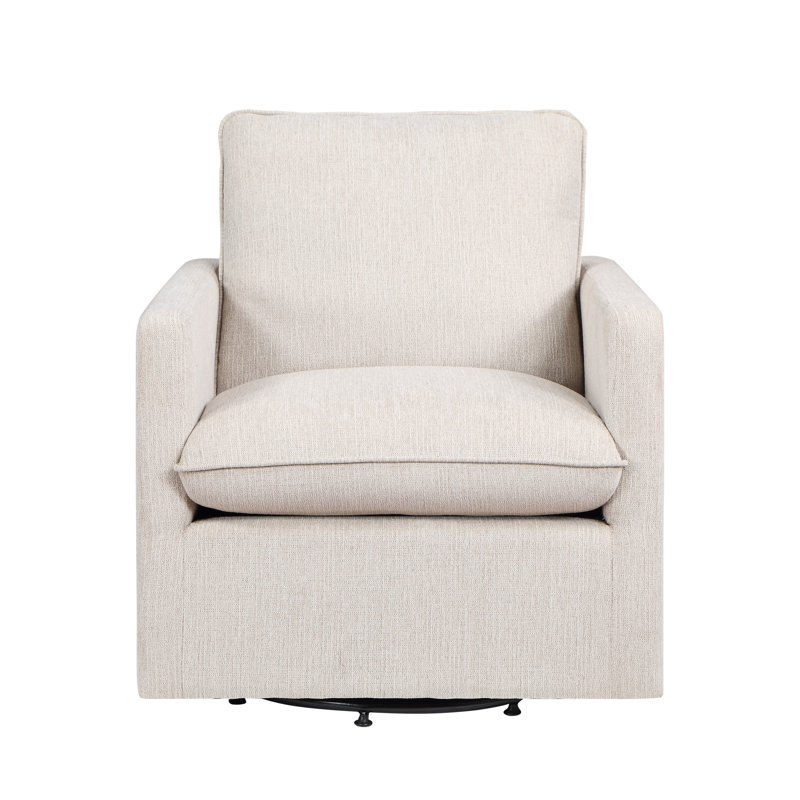 Hargreeves 30" Wide Swivel Armchair, Off White 