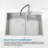 33"X19" Embedded Double Bowl Kitchen Sink, Overmount Handmade Sink In Brushed (Sink Only)