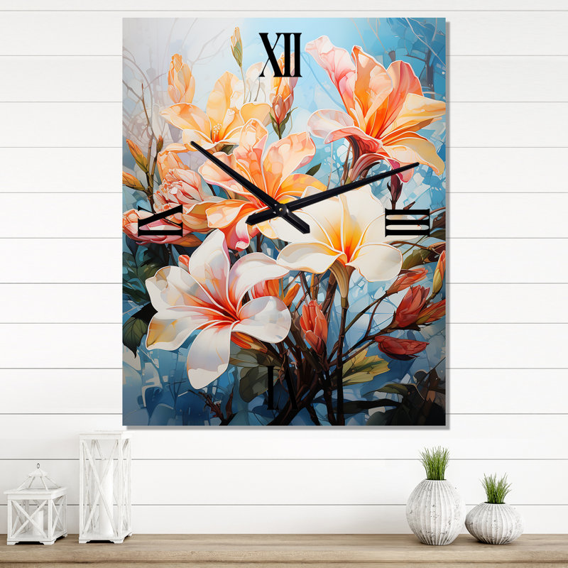 Jeliel - Horloge murale florale, Moyen