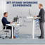 Height Adjustable Sit Stand Desk White Electric Memory Control Desk with Cable Holes for Office Gaming