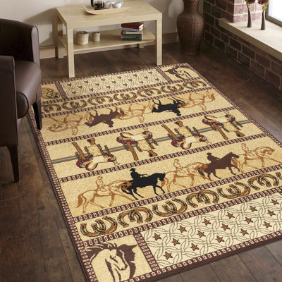 Tapis tribal beige Southwest