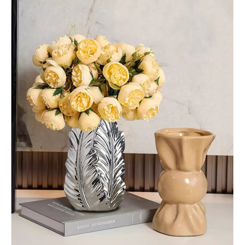 Flower Vase, Elegant Home Decor Vases, Silver