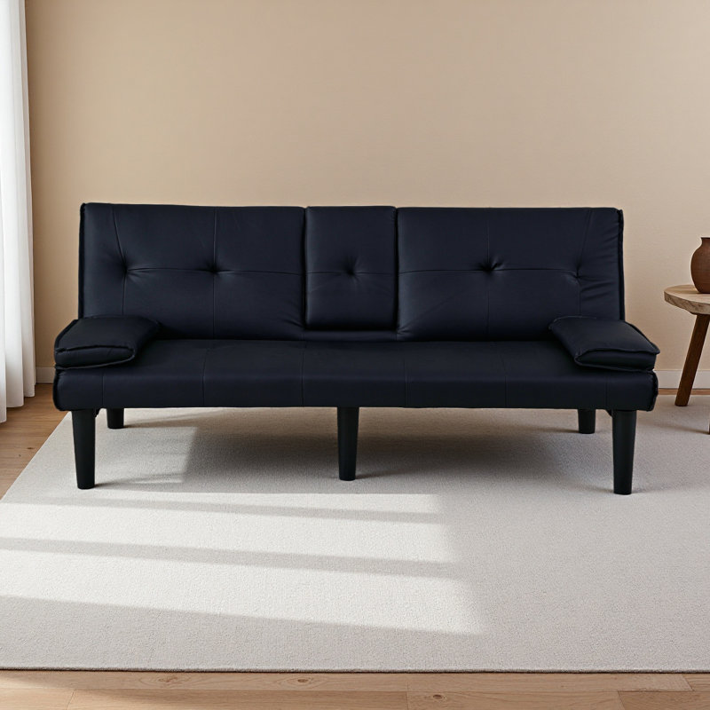 The 67-Inch PVC Multi-Functional Sofa Bed, With A Foldable And Cup Holder Design, Makes It Extremely Convenient To Turn The Living Room Into A Guest Room