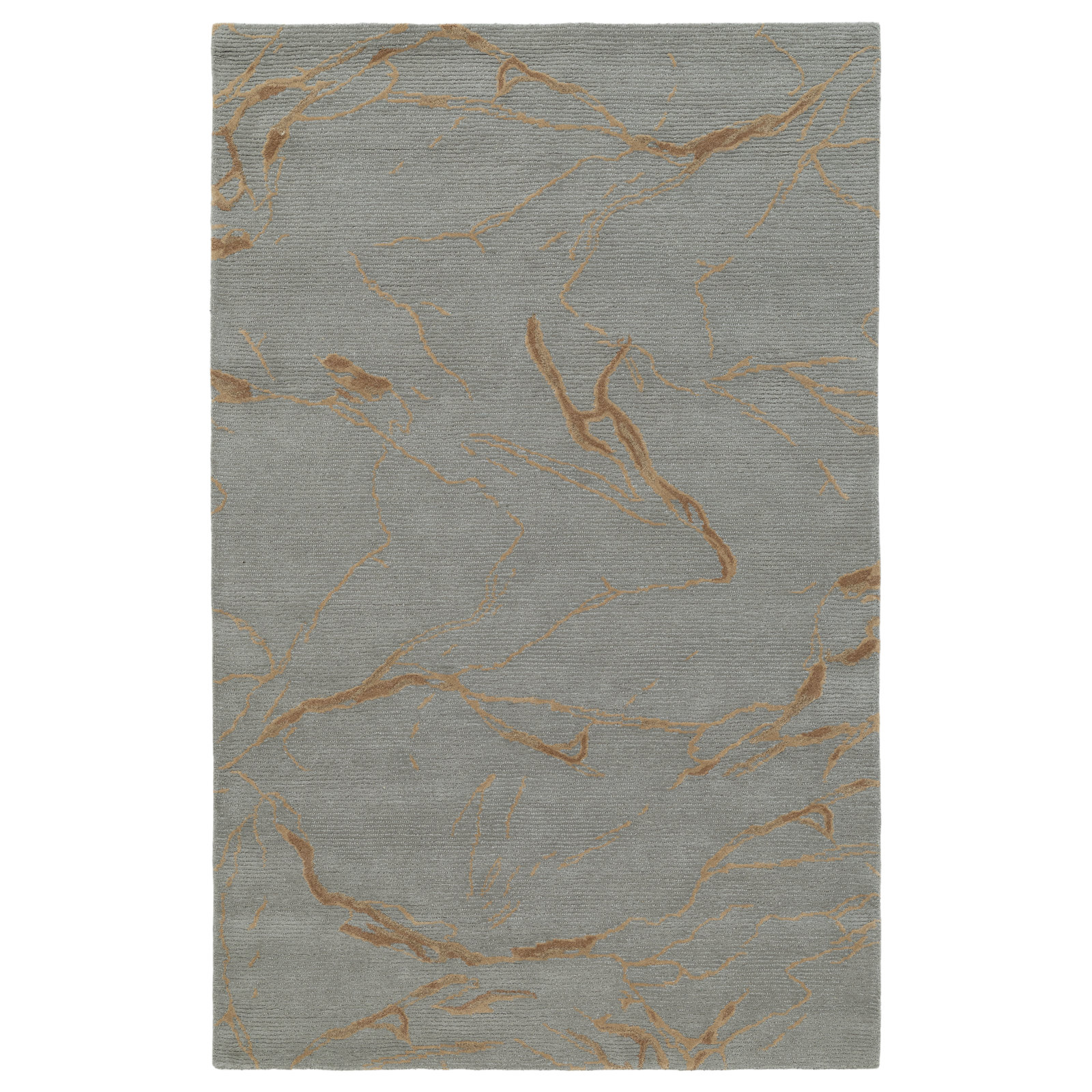 Hand-Tufted Abstract Wool Rug, Rectangle 5' x 8', Blue