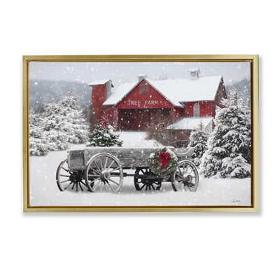 Chariot d'hiver et toile de grange par Lori Deiter