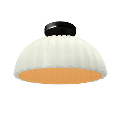 Radiance - dôme plissé semi-encastré - blanc mat avec intérieur champagne doré - noir mat - DEL dédiée