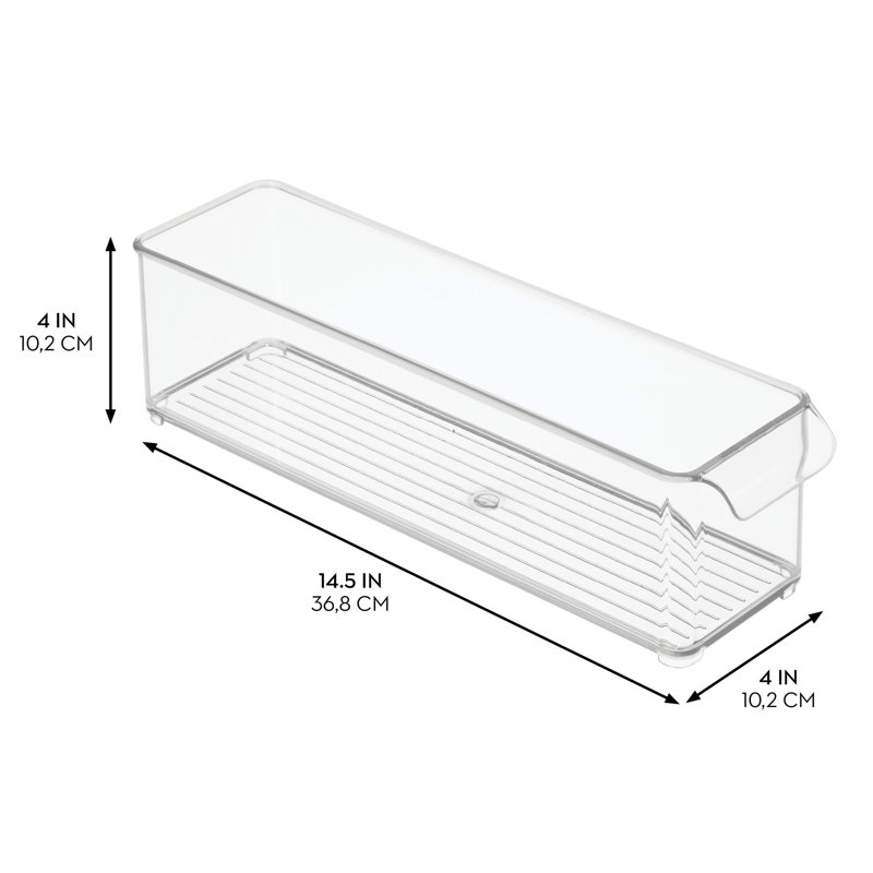 Stackable Fridge Storage Bin with Handle - Fridge and Freezer Organizer Bin for Snacks and Yogurt Pouches