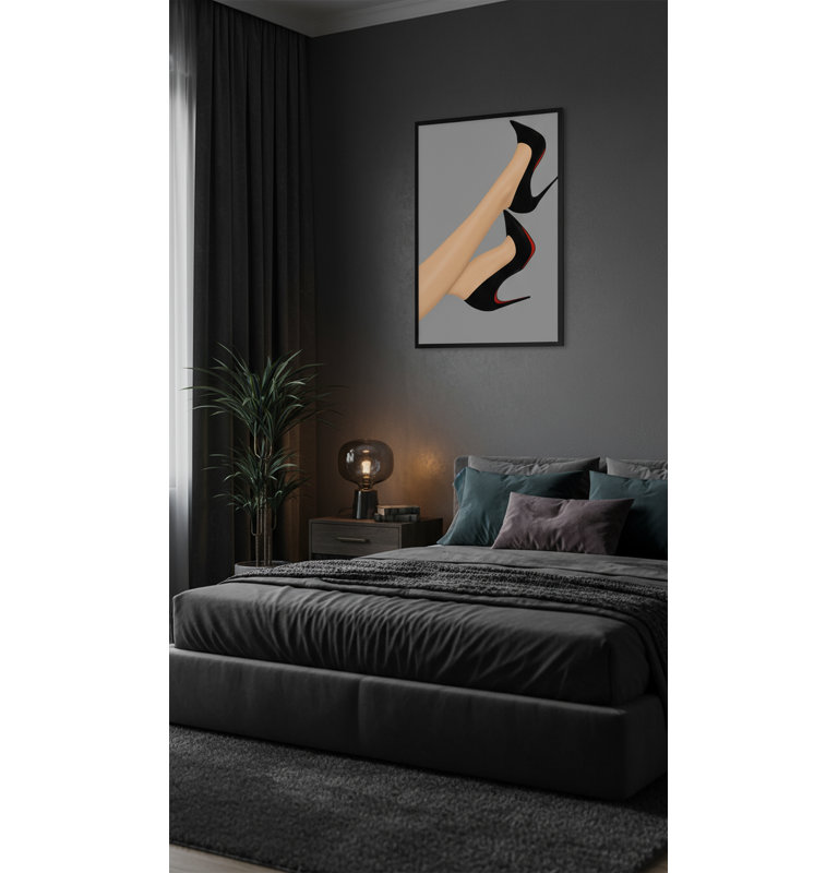 Tableau encadré Velvet Ascent - Cadre noir