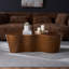 Table basse de 50 pouces en forme de table basse en fibre de verre robuste pour le salon sans assemblage BRUN, table basse-1087516878