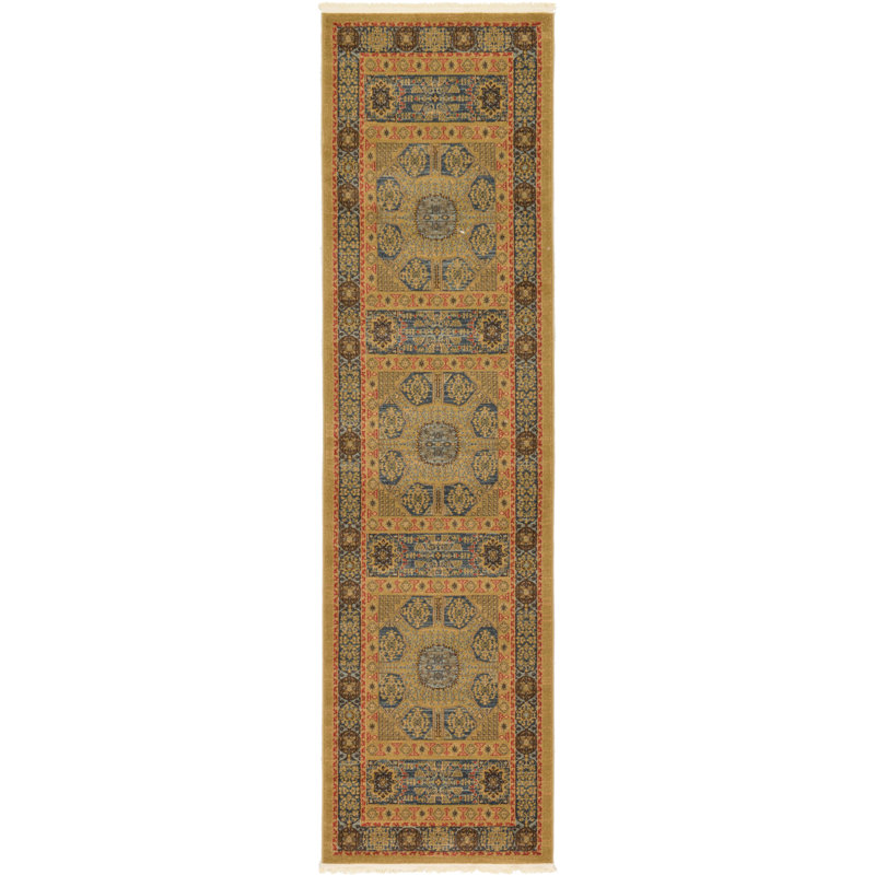 Tapis oriental brun Ophelia, Tapis de couloir 2 pi 7 po x 10 pi