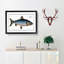 Blue Salmon Fish by M.E. Bloch - Picture Frame Painting Print-55544379-55544382